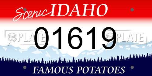 01619 Idaho License Plate