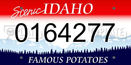 0164277 Idaho License Plate