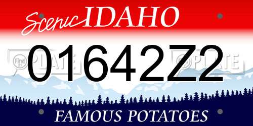01642Z2 Idaho License Plate