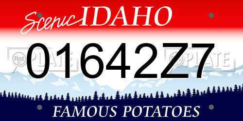 01642Z7 Idaho License Plate