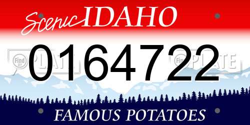 0164722 Idaho License Plate