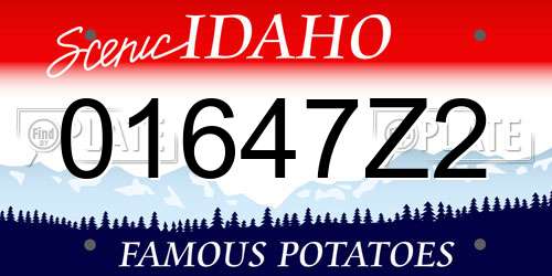 01647Z2 Idaho License Plate