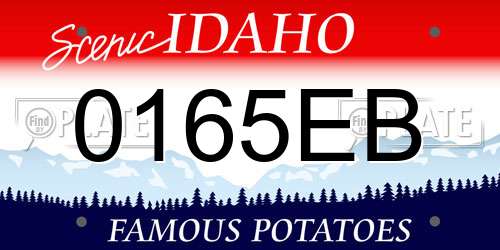 0165EB Idaho License Plate