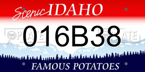 016B38 Idaho License Plate