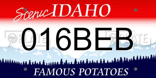 016BEB Idaho License Plate