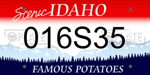 016S35 Idaho License Plate