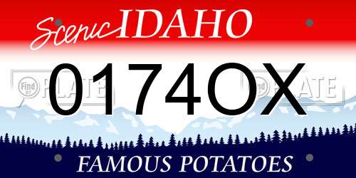 0174OX Idaho License Plate
