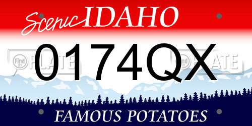 0174QX Idaho License Plate