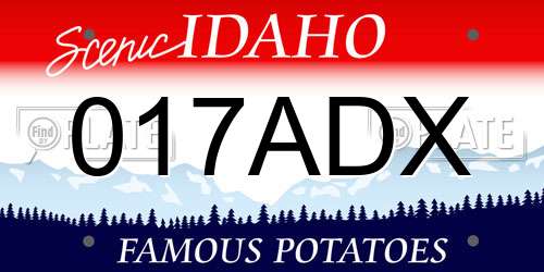 017ADX Idaho License Plate