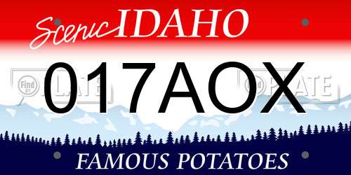 017AOX Idaho License Plate