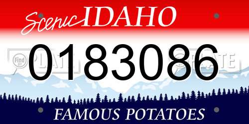 0183086 Idaho License Plate