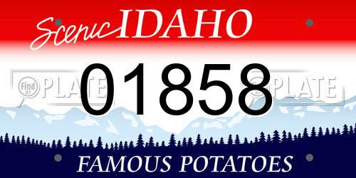 01858 Idaho License Plate