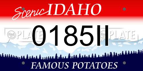 0185II Idaho License Plate