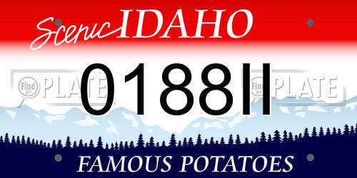 0188II Idaho License Plate