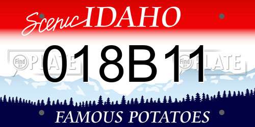018B11 Idaho License Plate