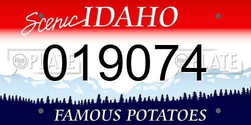 019074 Idaho License Plate