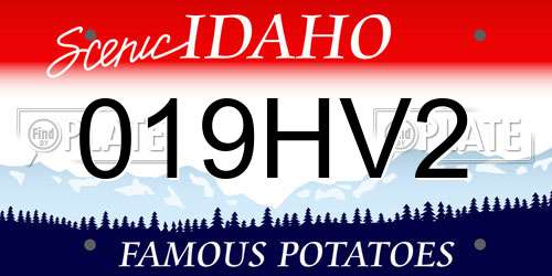 019HV2 Idaho License Plate