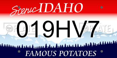 019HV7 Idaho License Plate