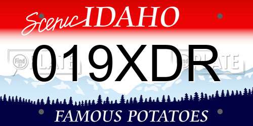 019XDR Idaho License Plate