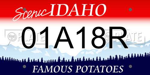 01A18R Idaho License Plate