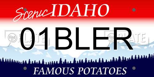 01BLER Idaho License Plate