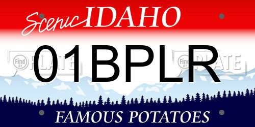 01BPLR Idaho License Plate