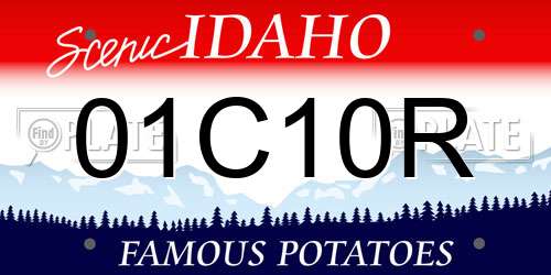 01C10R Idaho License Plate