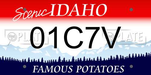 01C7V Idaho License Plate