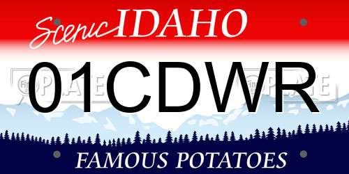 01CDWR Idaho License Plate