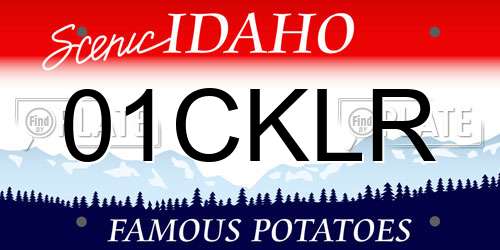 01CKLR Idaho License Plate