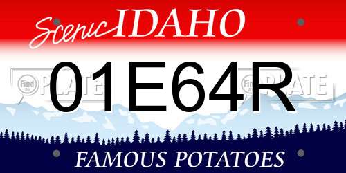 01E64R Idaho License Plate