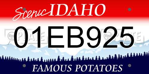 01EB925 Idaho License Plate
