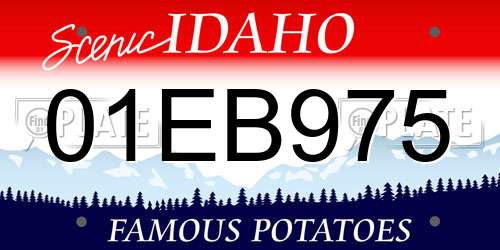 01EB975 Idaho License Plate