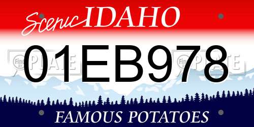 01EB978 Idaho License Plate