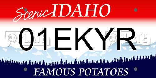 01EKYR Idaho License Plate