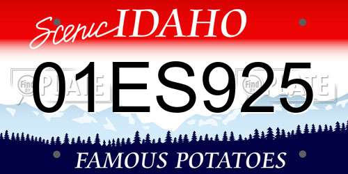 01ES925 Idaho License Plate