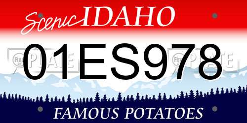 01ES978 Idaho License Plate