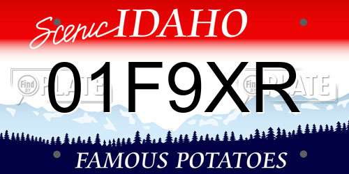 01F9XR Idaho License Plate