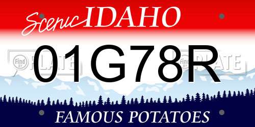 01G78R Idaho License Plate