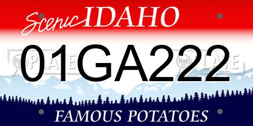 01GA222 Idaho License Plate