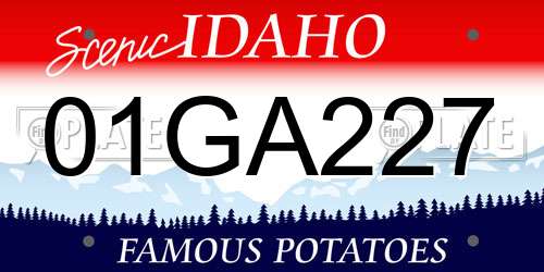 01GA227 Idaho License Plate