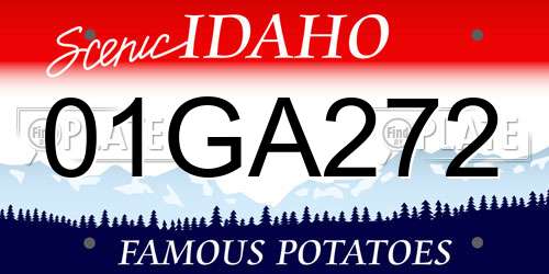 01GA272 Idaho License Plate