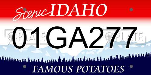 01GA277 Idaho License Plate