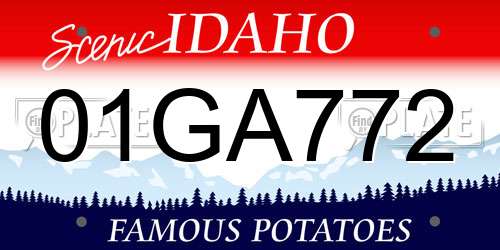 01GA772 Idaho License Plate