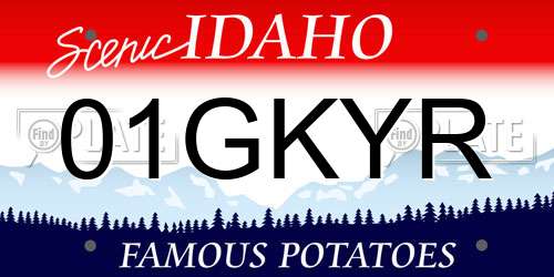 01GKYR Idaho License Plate