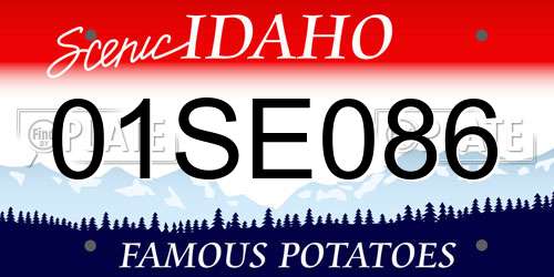 01SE086 Idaho License Plate