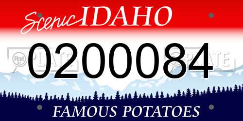 0200084 Idaho License Plate