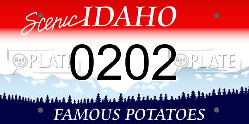 0202 Idaho License Plate