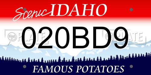 020BD9 Idaho License Plate