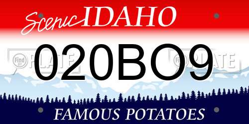 020BO9 Idaho License Plate